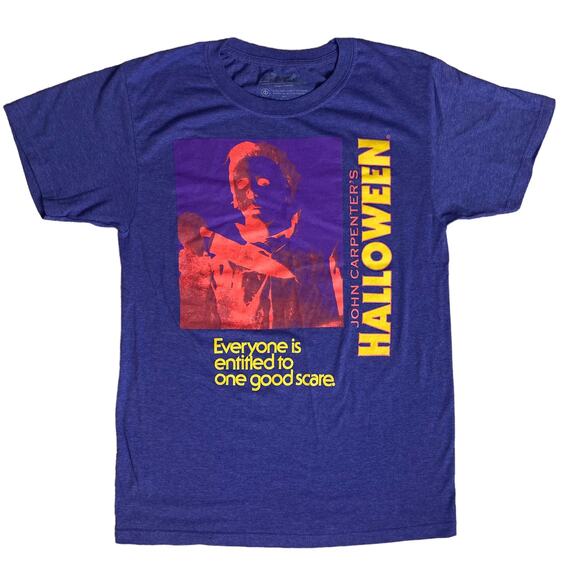 Halloween Horror Shirt John Carpenter Purple Michael Myers - Picture 1 of 3